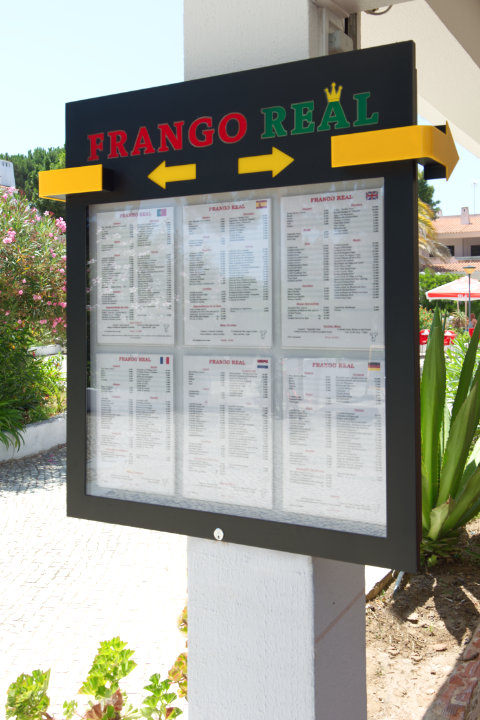 Outdoor illuminated menu