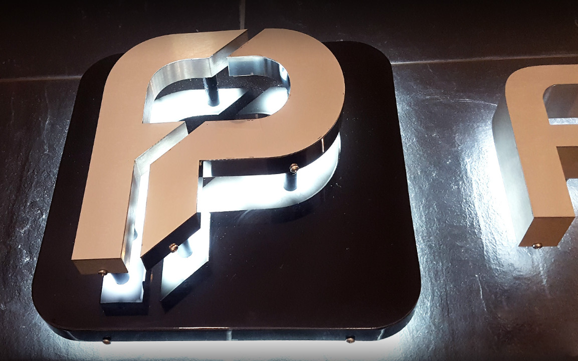 3D letters with backlit lighting